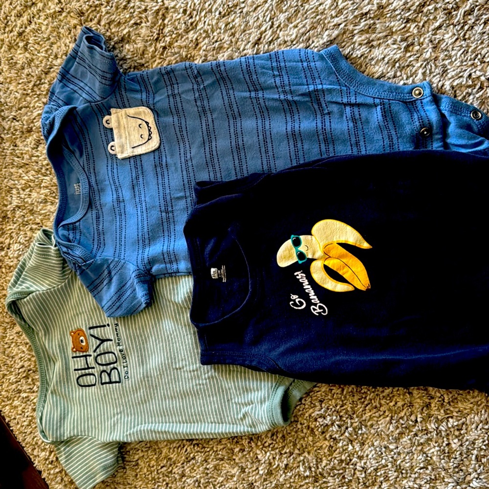 Baby boys 12 month and 9-12 month onesies
